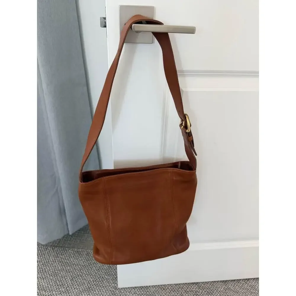 Vintage Coach Legacy Bucket Bag in British Tan Leather